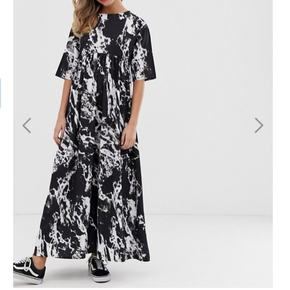 Asos Maxi Marble Smock Dress